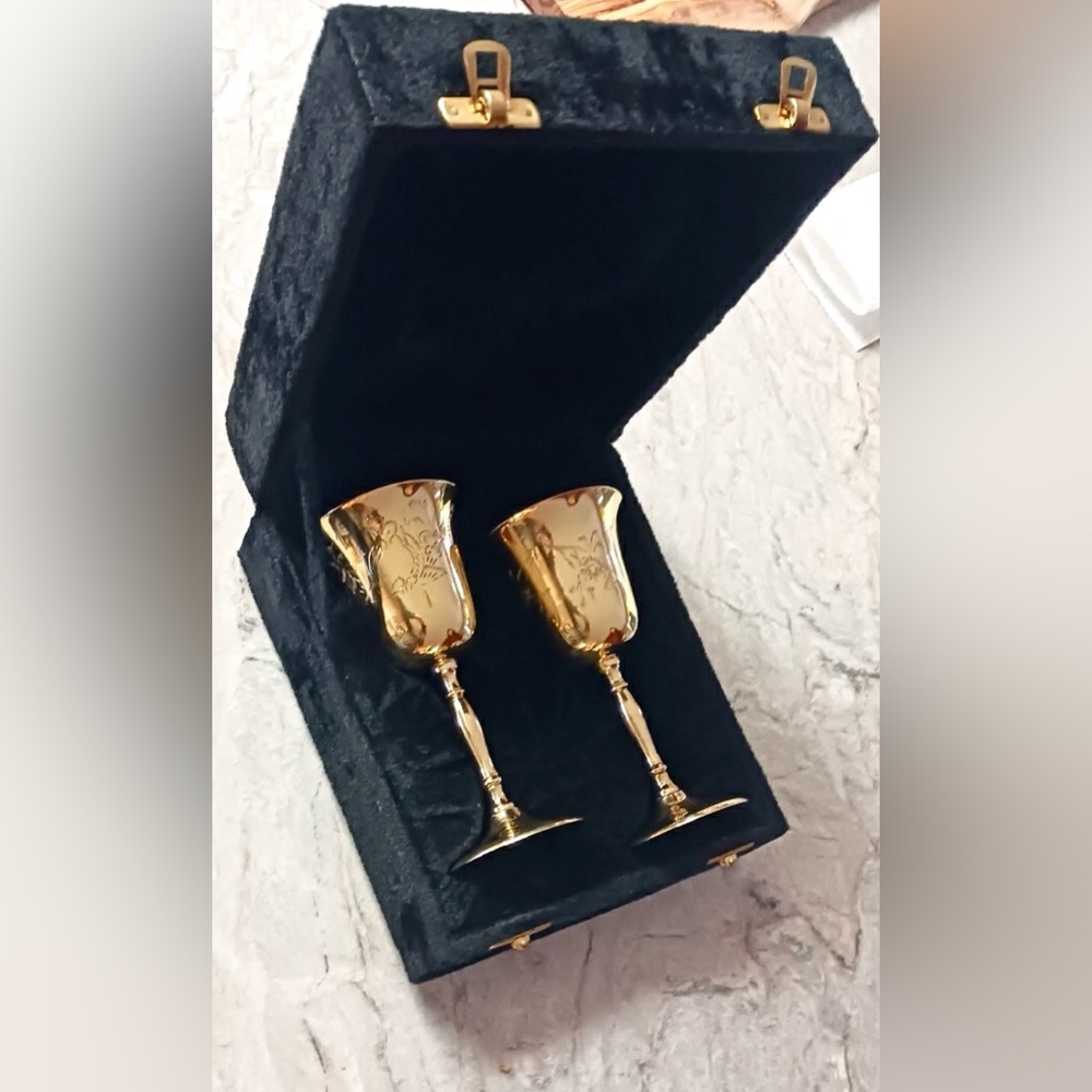 Brass Goblets/velvet case